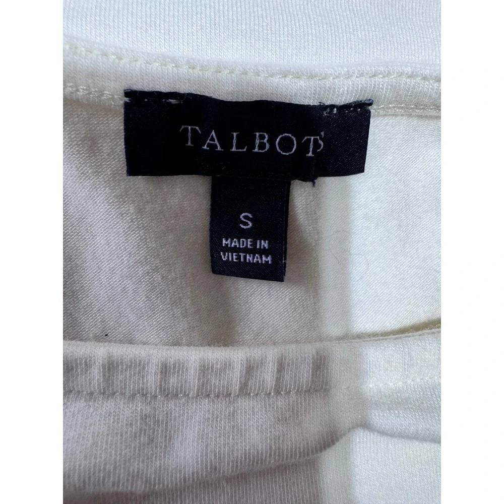 Talbots Women's Small Cream Tank Top Pima Cotton Modal Stretch‎ Basic Layering